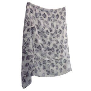 Vtg Camera Scarf 40"x72" Rectangel Semi Sheer Hand Drawn Cameras Photograhy